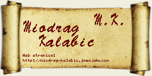 Miodrag Kalabić vizit kartica